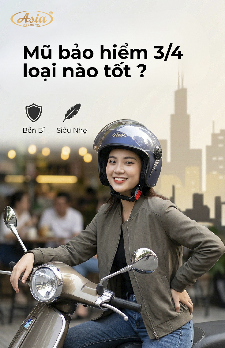 Mũ bảo hiểm 3/4 loại nào tốt 2026? So sánh nhanh các hãng phổ biến